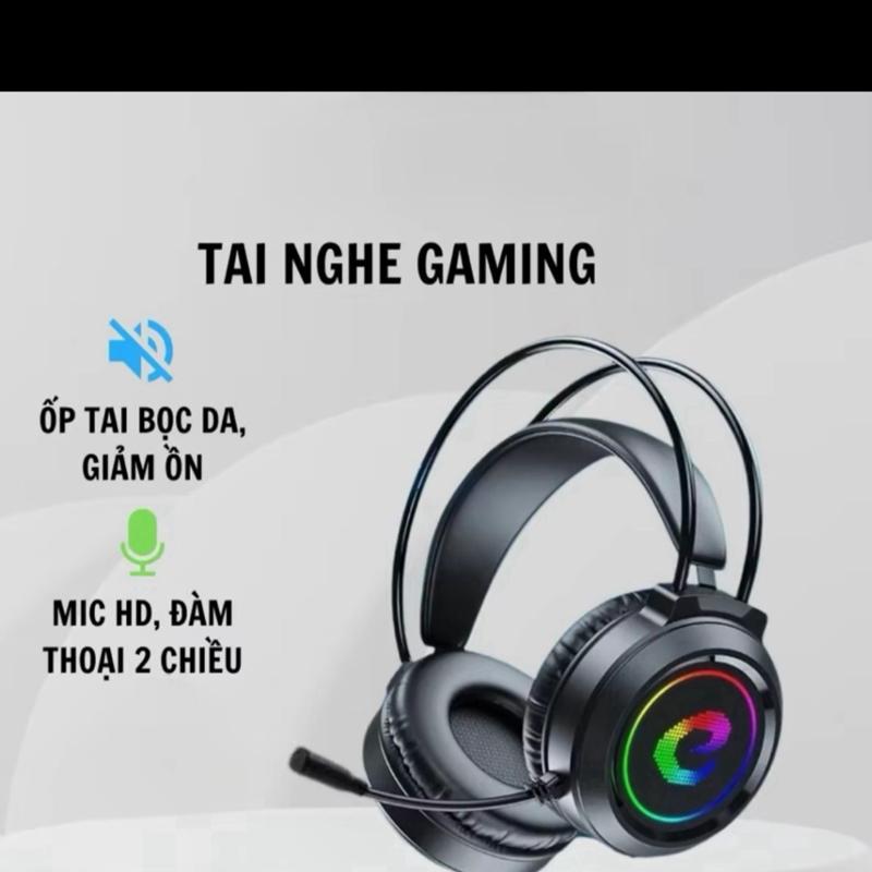 Tai Nghe Gaming Chụp Tai Chữ E Có Mic Jack Cắm USB Âm Thanh 7.1 Fullbox Bass Cực Hay Cho Pc Laptop chất lượng Nhét Tai Nghe Nhạc không dùng cho điện thoại headphones
