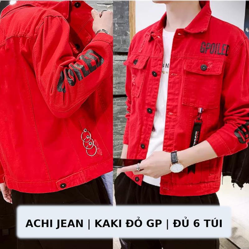  Áo khoác nam chất kaki in GP  đủ 4 màu đen - trắng - đỏ và xám size 40-72kg BB Jeans Menswear Jacket Tim 