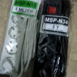 Stop Kontak kabel Terminal Colokan 3 4 5 Lubang Panjang Kabel 1,5M 3M 5M 10M Kuningan SNI Saklar