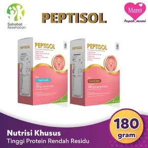 Peptisol Cokelat Vanila 180gr Susu Nutrisi Tinggi Protein Rendah Residu - Milk, Dairy