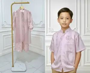 Ready Stok Hana Dress Kidz - Couple Gamis dan Koko Marbela Printing Raya Series 2026