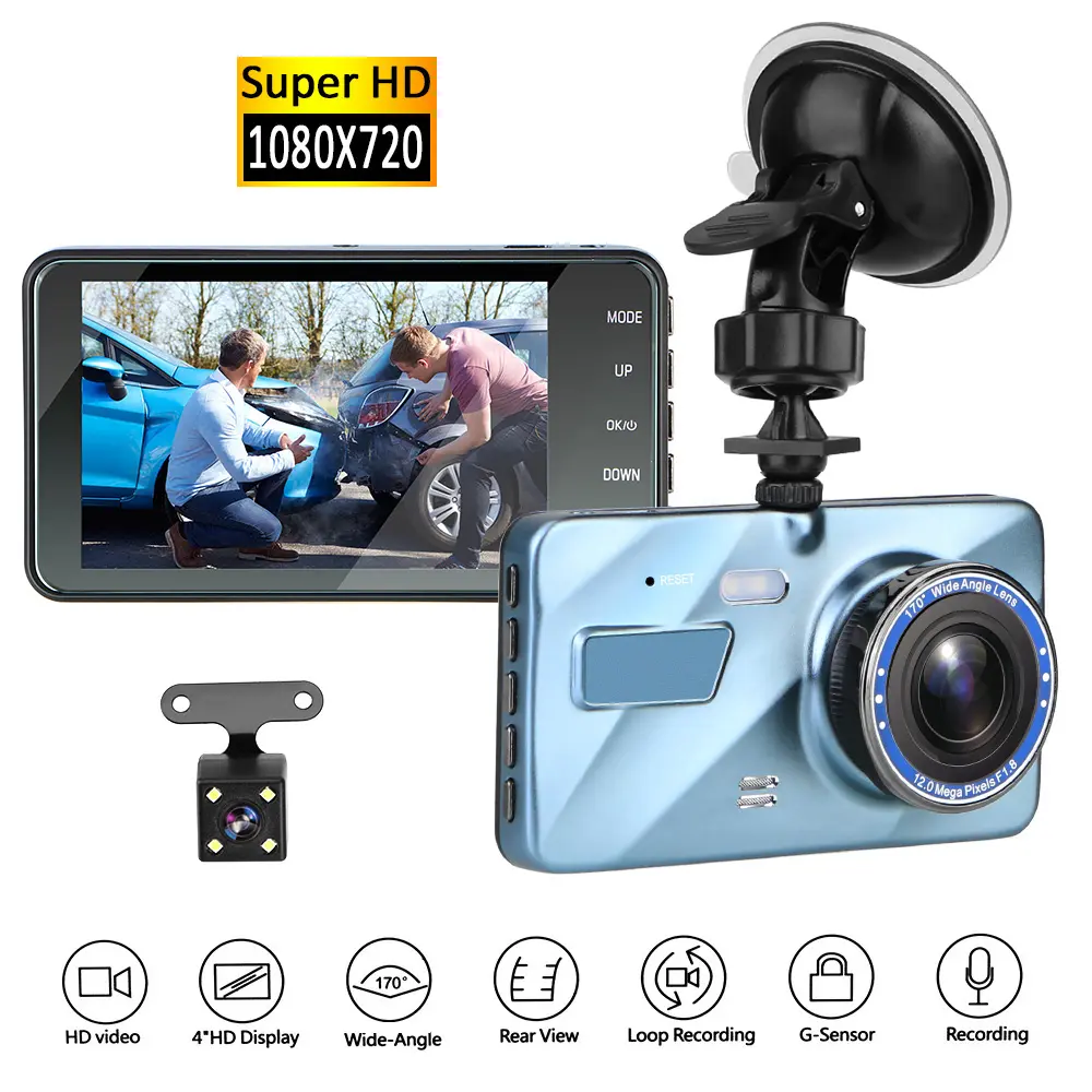 Auto DVR Recorder DashCam Car DVR With Rear View Camera Dash Cam 3.6"