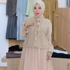 Gamis tile plus rompi rajut premium mewah