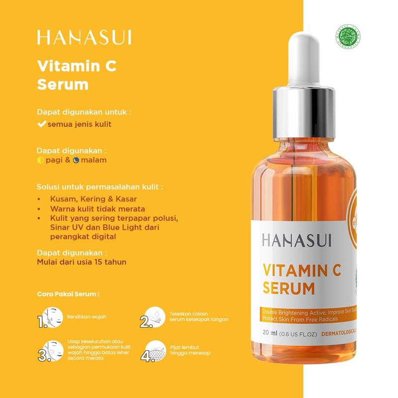 HANASUI Serum Gold Whitening / Vitamin C / Vitamin C+Collagen / Anti-Acne BPOM / PEELING / BRIGHT EXPERT / Retinol / minipore 4