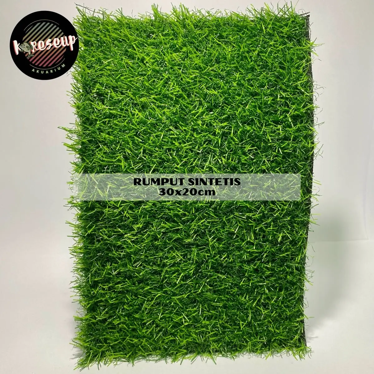 RUMPUT TANAMAN HIJAU SINTETIS TEBAL UNTUK DASARAN AQUARIUM MINIMALIS UKURAN 30x20cm