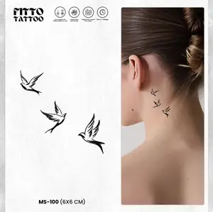 Tato Temporer Burung Walet Tatto Semi Permanen Owl Fruit Ink Temporary Tatto Kecil