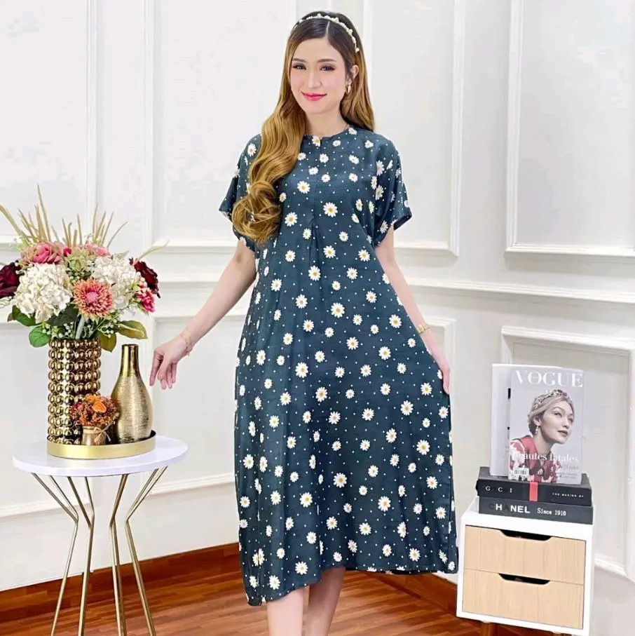 Daster Busui Murah Motif Sun Flower 3 PCS - 100 RB - Bumil, Rayon