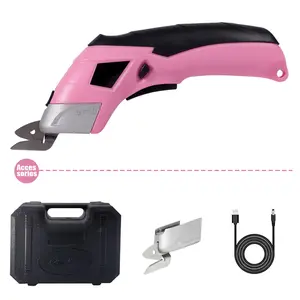 Cordless Electric Scissors With 2 Blades Rechargeable Shears Cutting Tool For Fabric Cardboard Leather Felt With Charger & Box