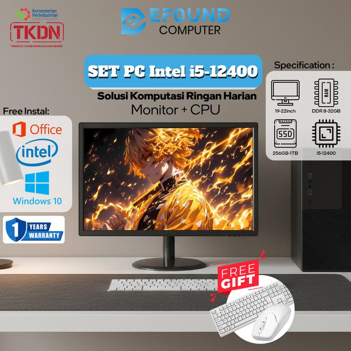 Promo eFound PC Intel Core i5-12400 – Paket PC lengkap, Monitor HD 22 ...