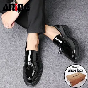 【Ready stock】Sepatu Pantofel Pria Paten Kulit Bisnis Sepatu Kerja Santai Sepatu Pengantin Pria Pernikahan 9926 Leather Fleksibel Shoes Fantofel Hitam
