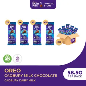 [MULTIVARIANT] Cadbury Dairy Milk Oreo 58.5g, Cokelat Susu Isi Krim Rasa Vanila dan Potongan Biskuit Oreo | Risol Megalodon
