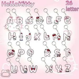Dây Chuyền Chìa Khóa Ba Lô Bảng Chữ Cái Mèo Kitty, Chất Liệu Acrylic, Giá Trị Cao, Quà Tặng Bạn Học, Mặt Dây Chuyền Cặp Đôi Hoạt Hình Dễ Thương