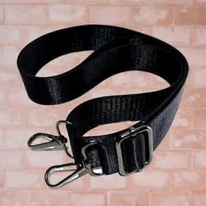 Mode premi tali tas selempang wanita 3cm PL hitam