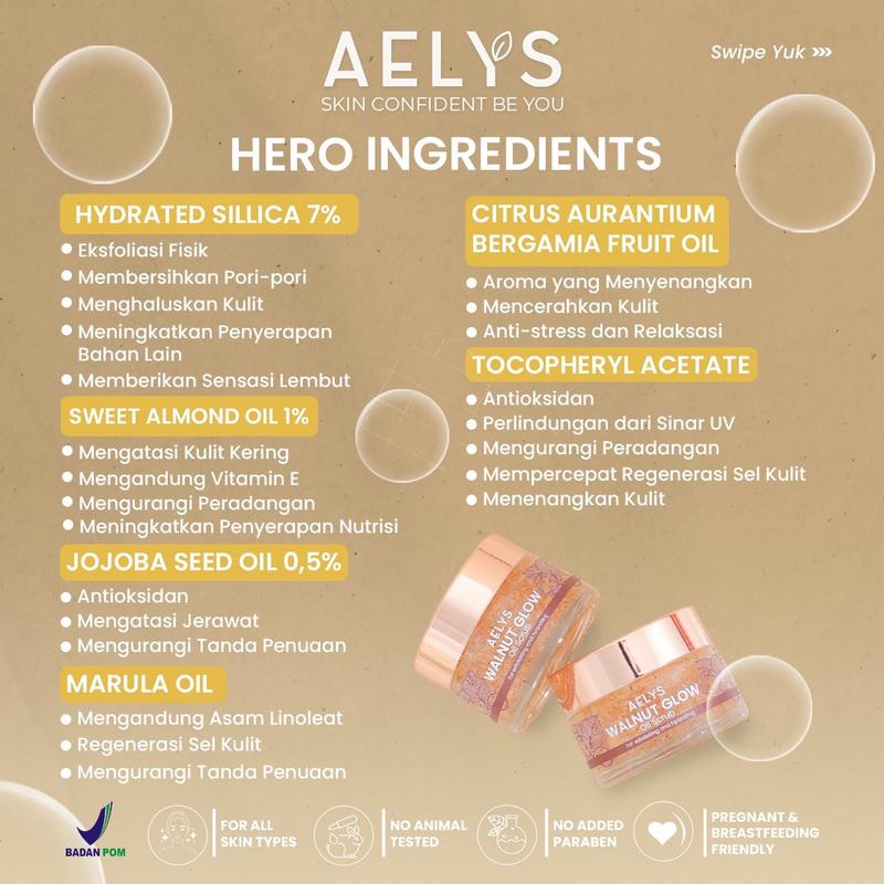 AELYS Walnut Glow Oil Scrub For Exfoliating & Hydrating  Facial Perontok 3