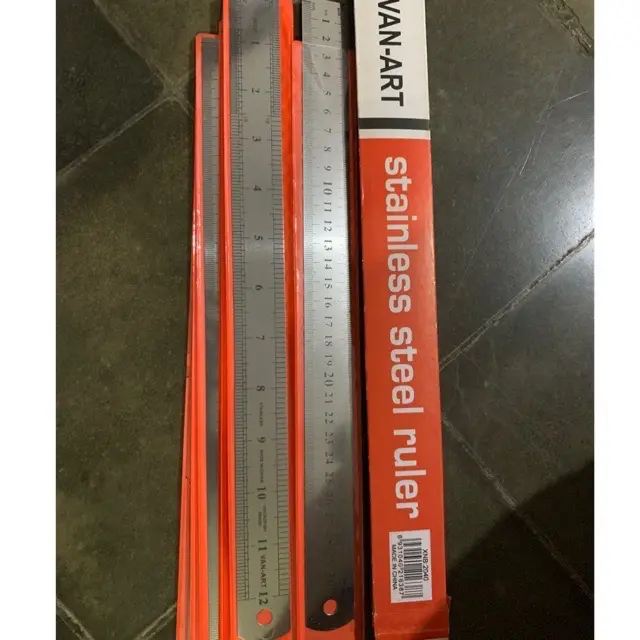 (1biji) Penggaris Besi 30cm | Stainless Steel Ruler