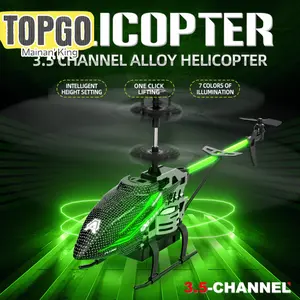 Mainan Helikopter anti banting 3.5 channels Remote Control Helikopter Anak dengan 7 LED Lampu