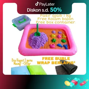 PACKING DUS TEBAL + BUBBLE WRAP Mainan Pasir Ajaib 1kg  (Komplit) / Mainan Pasir Ajaib 1kg / Mainan Edukasi Anak