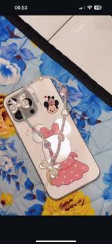 Product Review of Black White Beaded Phone Chain Heart Letter Phone Lanyard Anti Loss Anti Drop Phone Case Pendant Plastic Fabric TPU Handphone from c**a 0