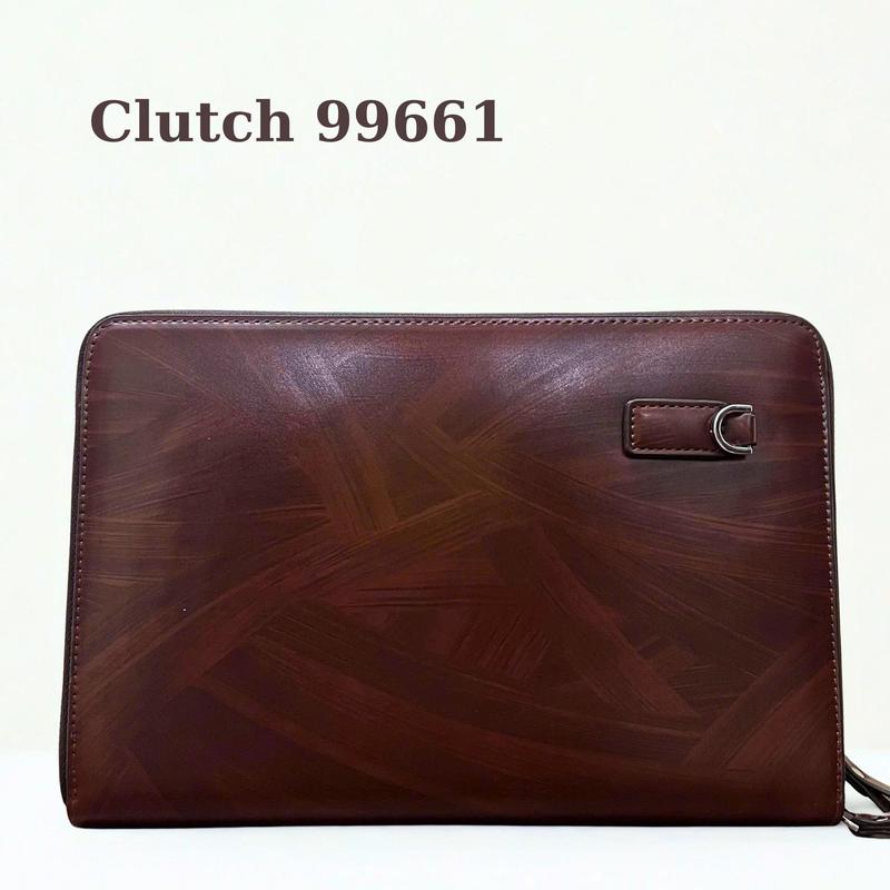 | LIVE - 99661 | Clutch Cầm Tay Nam Da PU Vân Gỗ Size 30cm Phong Cách Sang Trọng - Hàng Quảng Châu Cao Cấp 