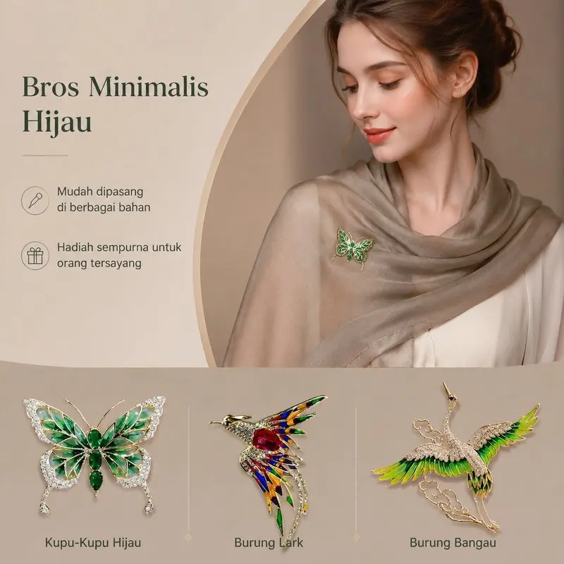 Bros Hewan Kristal Mewah Bros Hijab Pesta Elegan Feminin Pin Aksesoris Wanita Harian Cantik Bagus