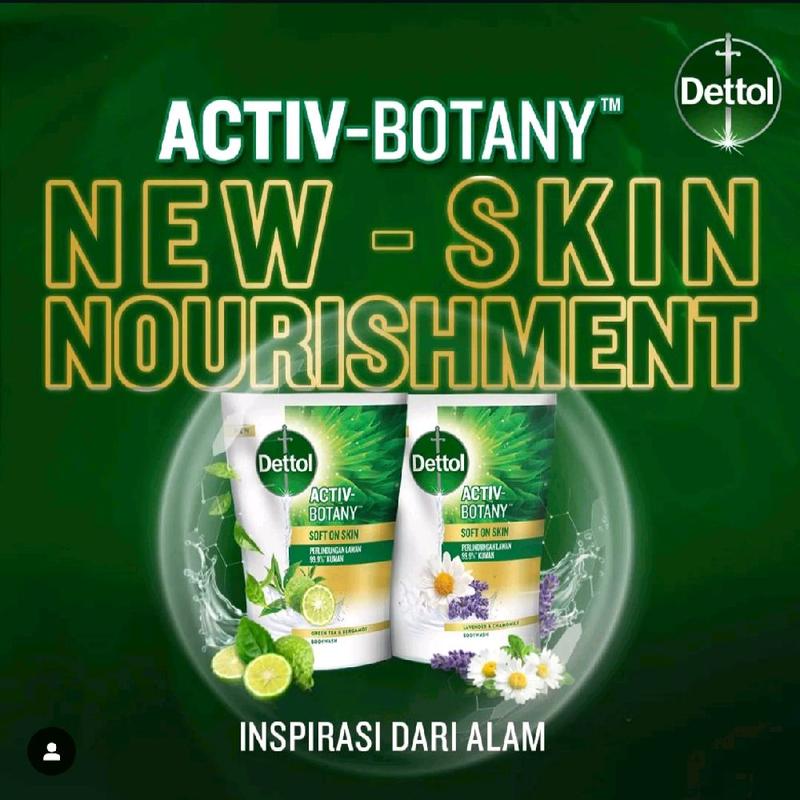 sabun dettol cair activ botany varian greentea & lavender Soap 5