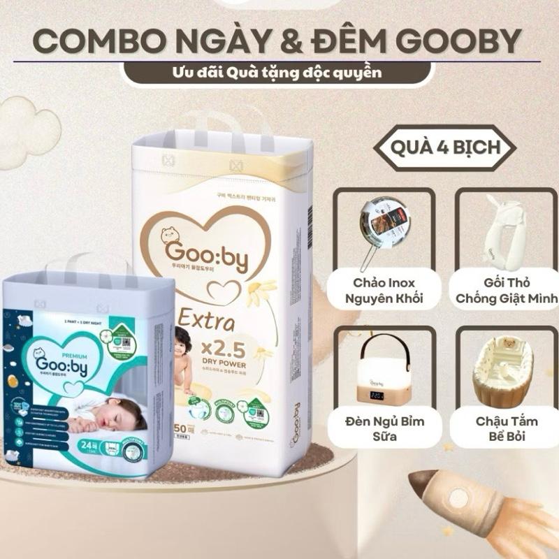 Quà tự chọn Combo 4 bịch bỉm ngày hoặc đêm Gooby đủ size cho bé