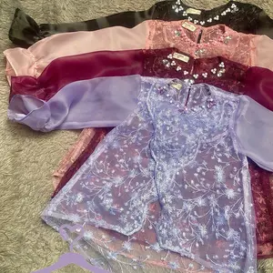 Outer organza anak mix brukat full payet mutiara