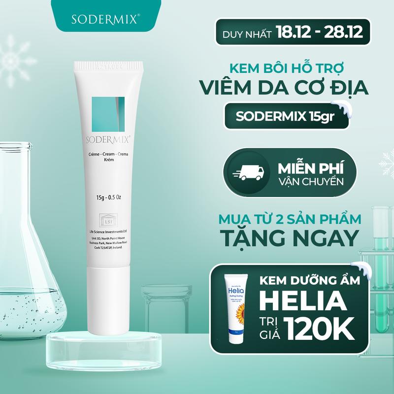 Kem Bôi SODERMIX 15gr Hỗ Trợ Viêm Da Cơ Địa Chàm Sữa Eczema Tổ Đỉa Vảy Nến - Nhập Khẩu Nguyên Hộp Từ Pháp