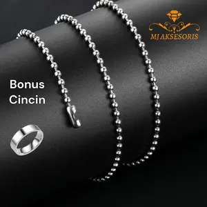 Kalung Biji Lada Kalung Merica Titanium Pria Wanita Silver Stainless Anti Karat