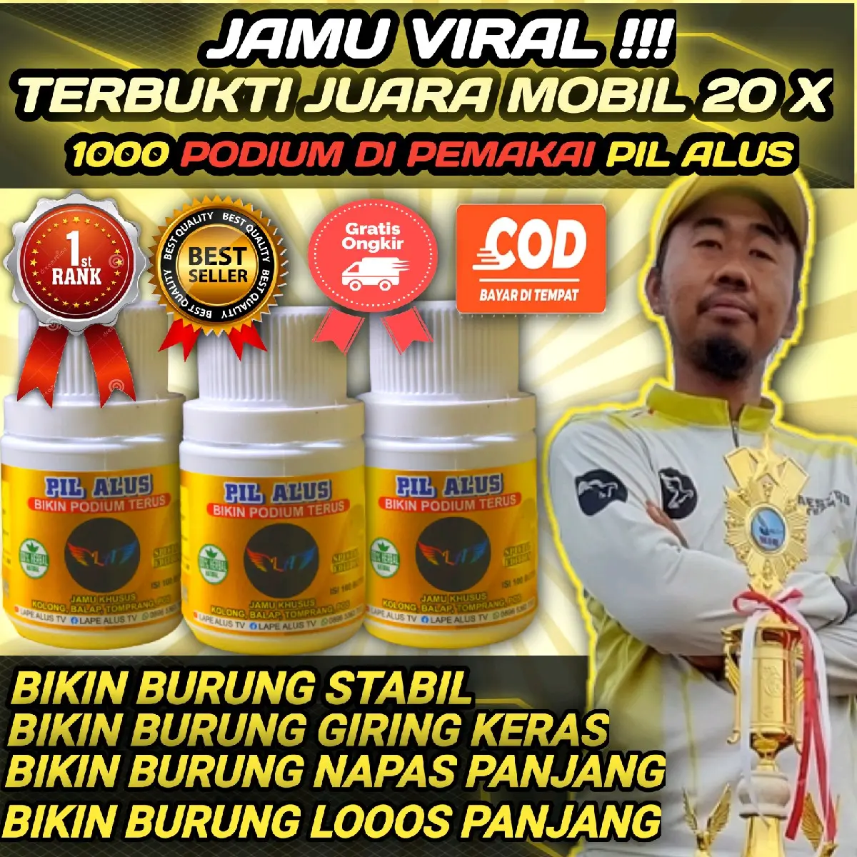 JAMU BURUNG MERPATI PIL ALUS BIKIN FULL STABIL 100 Pil TERBUKTI JUARA NASIONAL MOBILAN