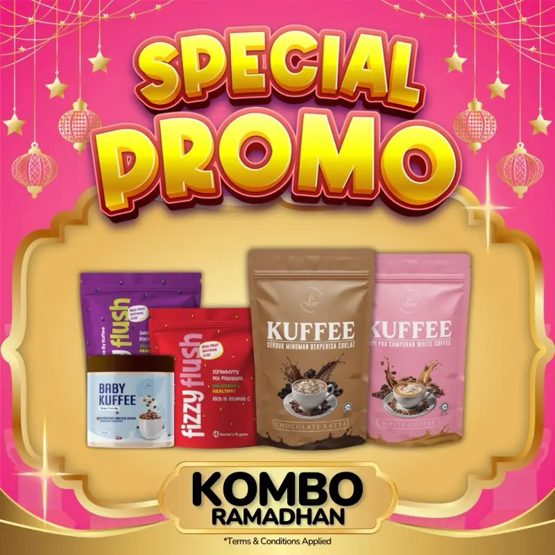 Kombo Ramadhan Kuffee By Yuniey Iluniey | White Coffee | Chocolate Latte Coffee | 1 Pack 4 Sachet