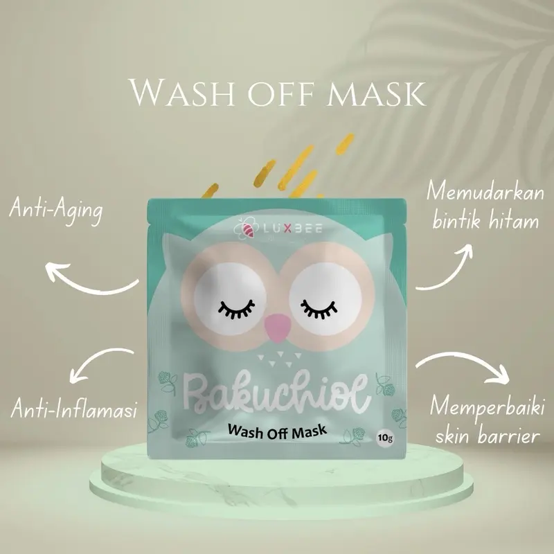 [BPOM] LUXBEE Wash Off Mask 10gr - Masker Wajah Organik Mencerahkan Kulit Wajah 1