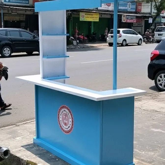booth lipat portable/ booth kayu, meja lipat jualan, booth es minuman  dimsum, booth murah,