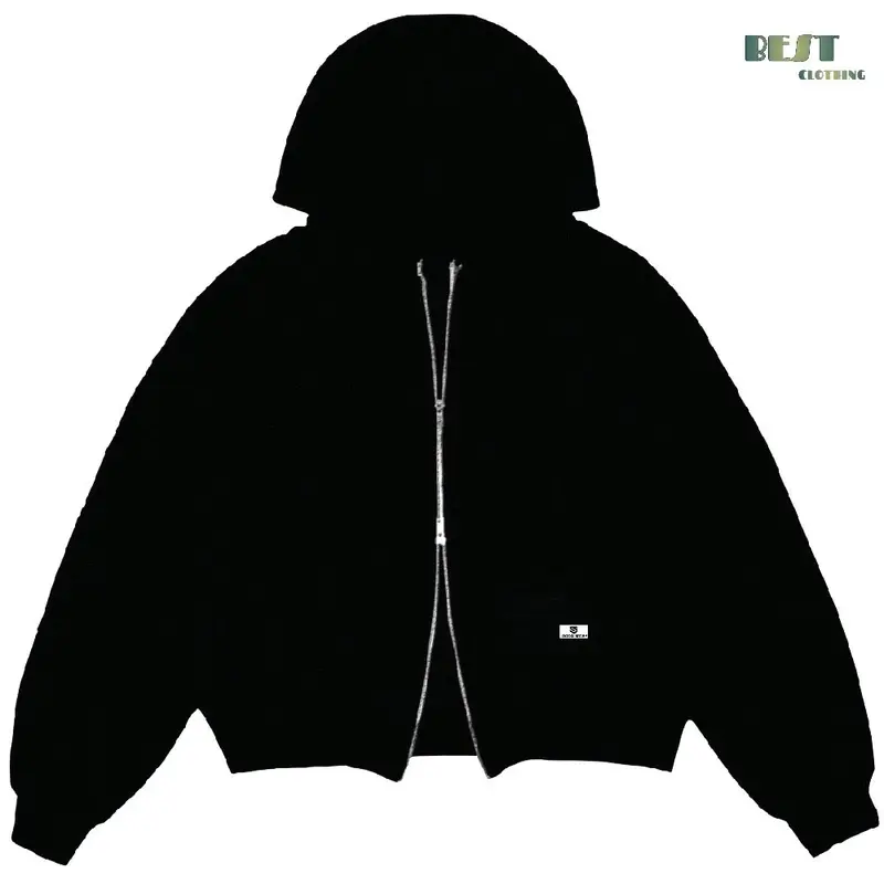 Double Zipper Hoodie Boxy Polos Pria & Wanita Bahan Tebal Size M - XXL 0