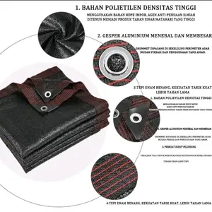 Jaring Paranet Anti-UV 85% untuk Pelindung Tanaman dari Sinar Matahari Langsung para  net paranet  anti jaring  hitam