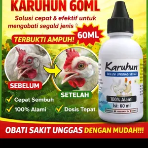 (Terlariss)Karuhun Obat Herbal Ayam 60ml untuk Mengatasi Masalah Kesehatan Unggas Efektif & Aman untuk Semua Jenis Ayam