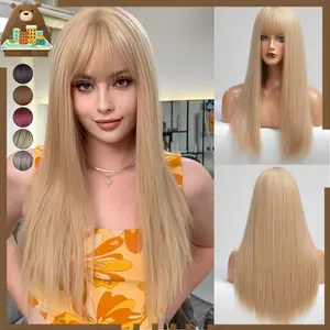 Wig Hair Wanita Panjang 60-70cm Wig Full Lace Rambut Palsu Wanita Panjang Wig Universal Straight Hair Cosplay