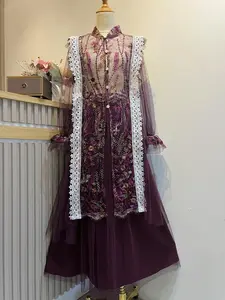 Baju Muslim Tsamara One Set Outer Brukat Tile Rok Tutu