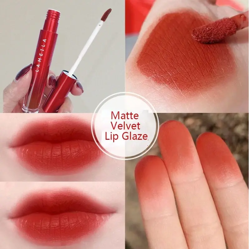 Son Bóng Nhung Lì, Son Bóng Lỏng Lâu Trôi, Không Phai, Trang Điểm, Mỹ Phẩm Cosmetic Nữ 0