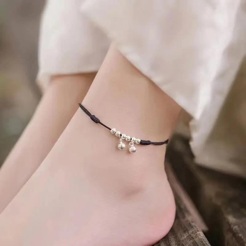 woman's lucky anklets  adjustable with silver bells for daily  gift,