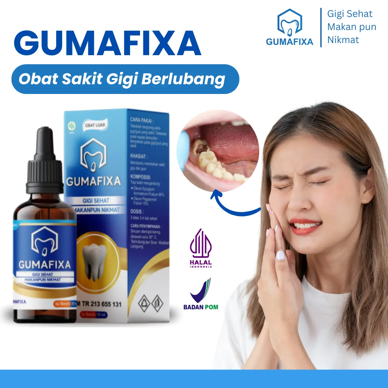 Gumafixa Herbal Untuk Sakit Gigi Berlubang - Perawatan Mulut Bisa Tetes dan Kumur