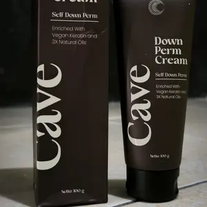 Cave Down Perm Cream 100gr - Pelurus Rambut Keriting & Mengembang dengan Vegan Keratin