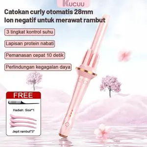 Kucuu catokan keriting curly rambut otomatis catokan rambut curly catokan  Kriting otomatis tahan lama 28mm hair curler ion negatif untuk merawat rambut