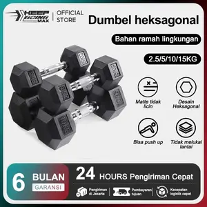2.5KG/5 Kg/7.5KG/10KG/12.5KG/15KG Dumbbell Karet Hexagonal Hex Dumbbell Halter Hex