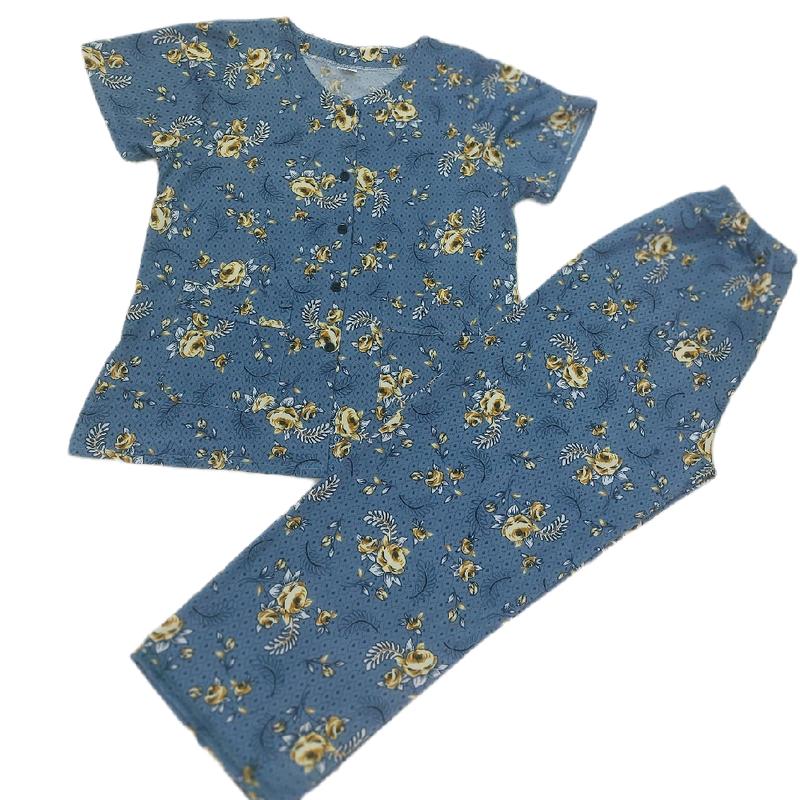 size bộ bà quần dài áo túi tay ngắn thun aty tơ hoa nhí cho mẹ Nữ set