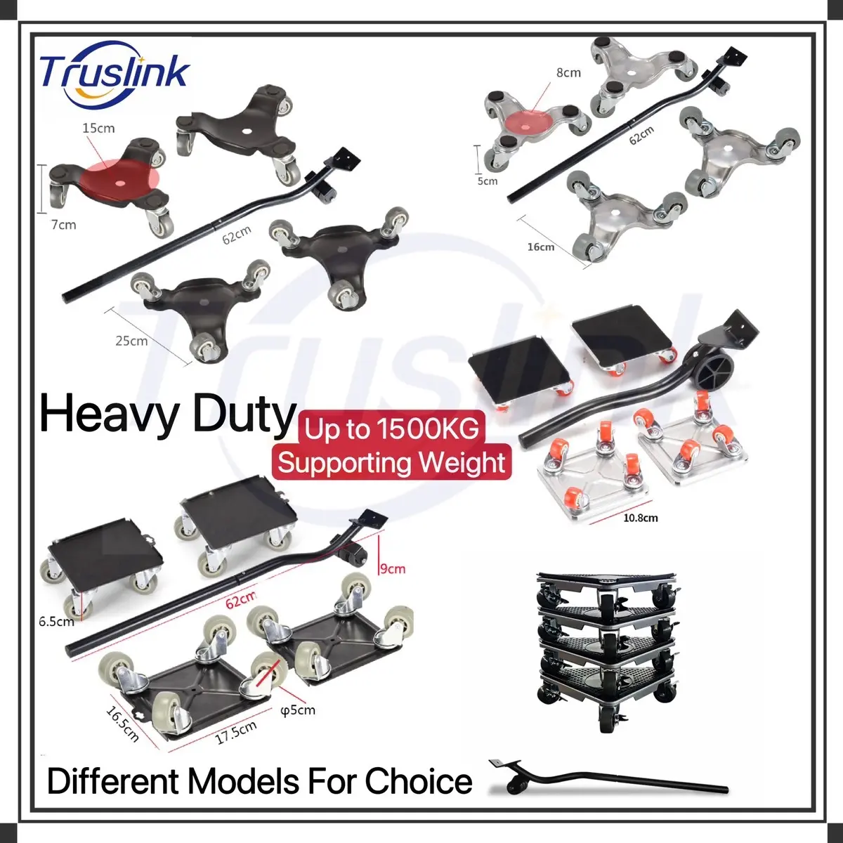 【SG Seller】Truslink Heavy Duty Sets Metal Furniture Lifter Mover Tools Carrying Glider Tool Hand Moving Rolling Rotating Wheel Corner Transport Easily Move Heavy Furniture Tools Set