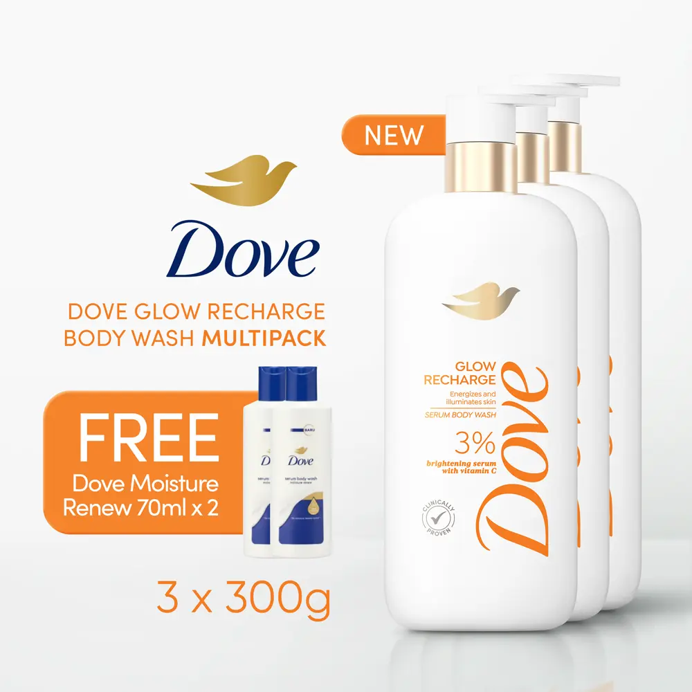 [Free Dove Renew 70ML x2] Glow Recharge 300g x3