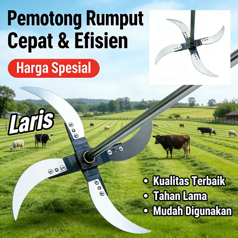【Tanpa Ember】Pisau Mesin Cacah Rumput Sayuran Multifungsi Pakan Ternak Entok Ayam untuk Dinamo dan Stick Bor Digunakan Ribuan Peternak di Seluruh Negara, Kualitas Terbukti, Anti Karat & Tidak Mudah Patah, Alat Wajib di Setiap Peternakan