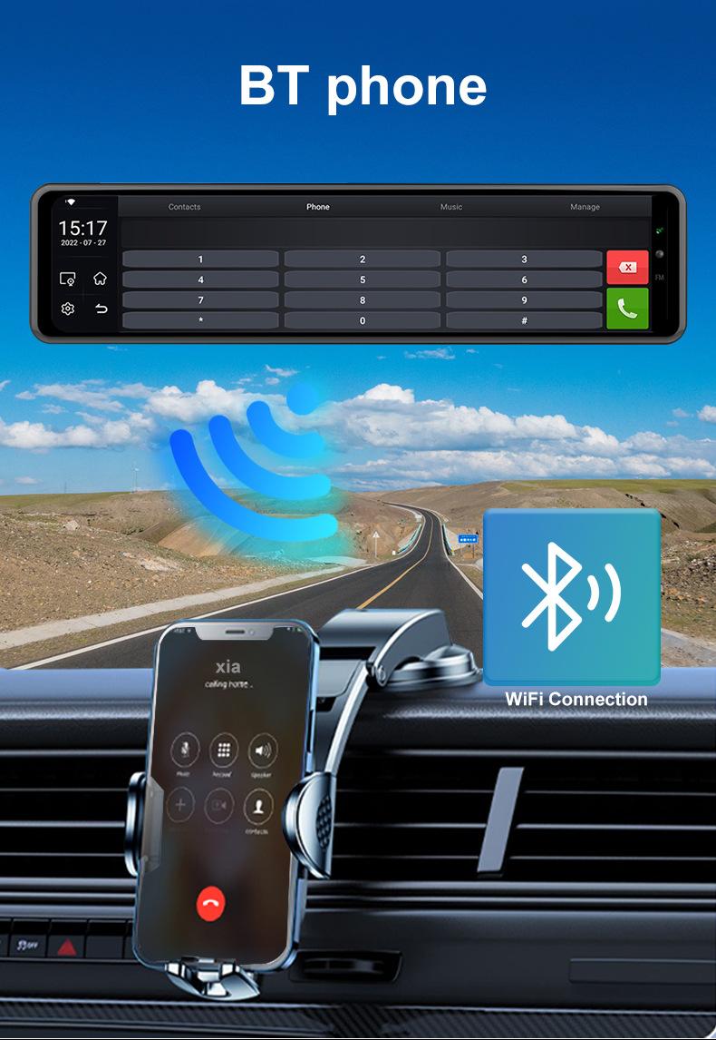 Product Introduction of V8 4+64G Wireless Carplay & Android Auto 12"  Rearview Mirror ADAS Support North American 4G Car Black Box DVR Dashcam 17
