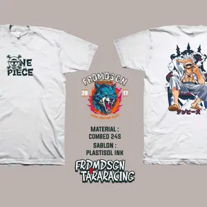 Kaos one piece edition bahan katun combad 24s kaos oblong luffy gear 5